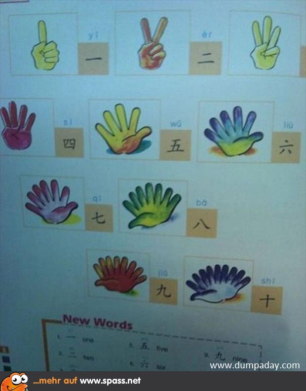 Wie chinesische Kinder lernen, bis 10 zu zählen