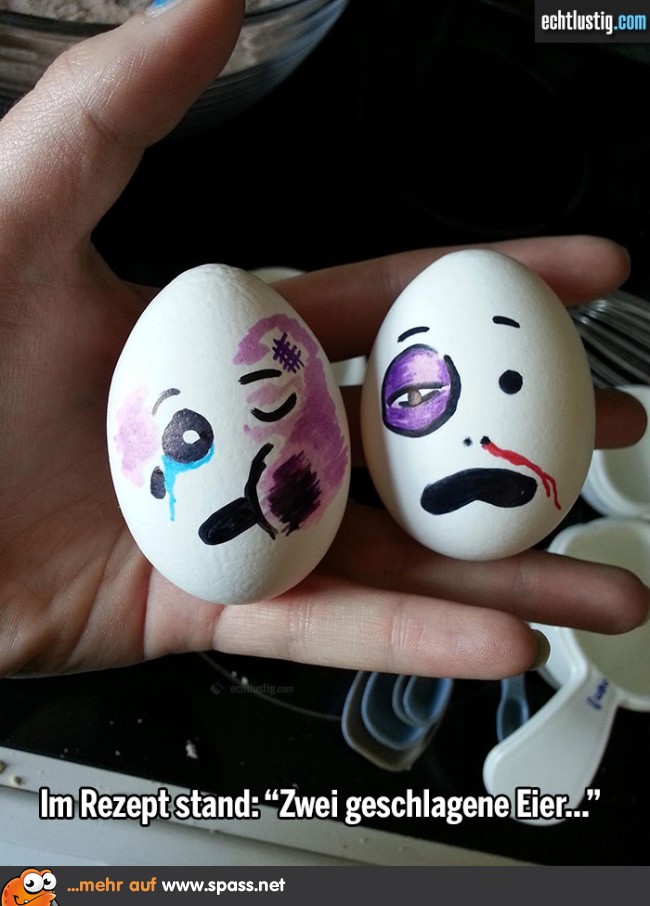 Zwei geschlagene Eier
